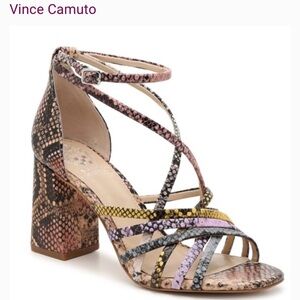 Vince Camuto Snakeskin Multicolor Strappy Heels